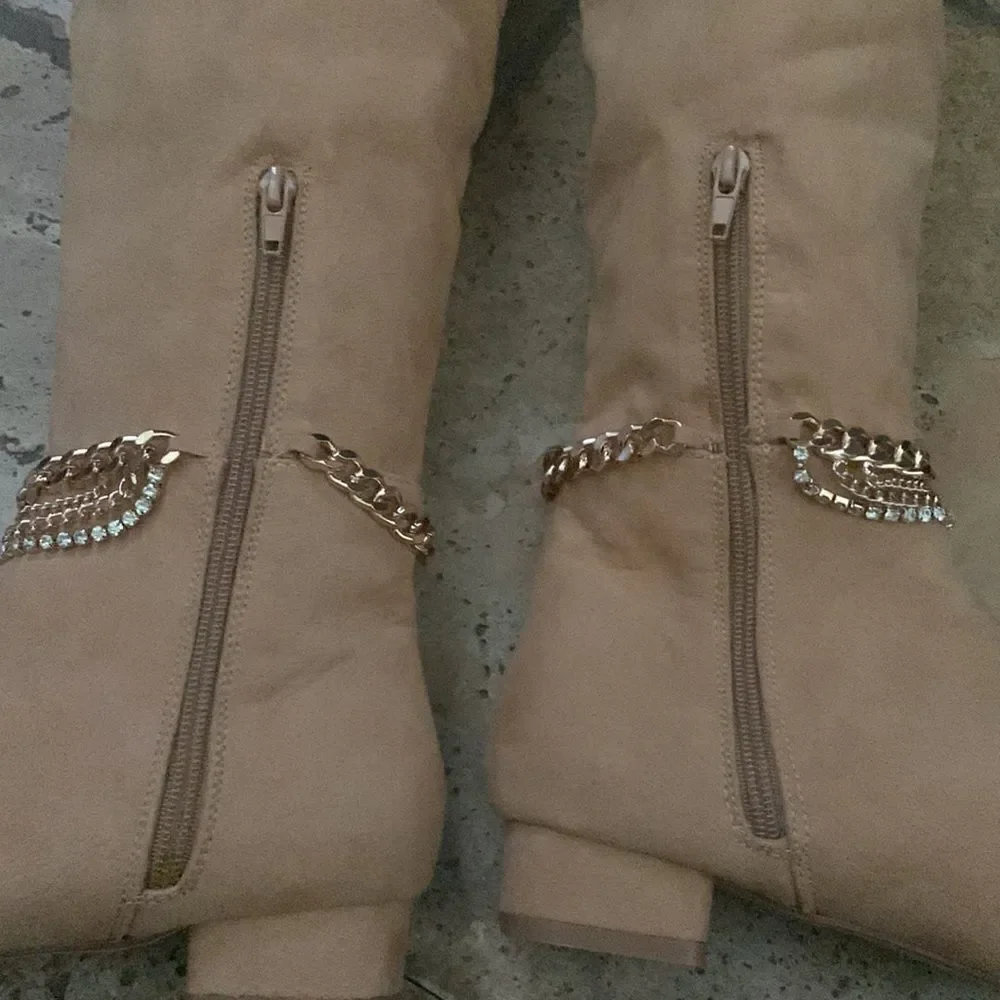 Camel Vegan Suede Boots